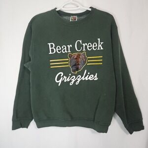 Grizzlies Sweatshirt Women S Green Bear Creek Fruit of the Loom Vintage Grunge
